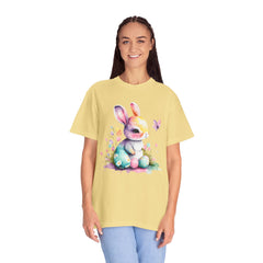 Watercolor Easter Bunny Garment-Dyed T-shirt