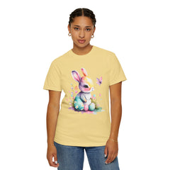 Watercolor Easter Bunny Garment-Dyed T-shirt