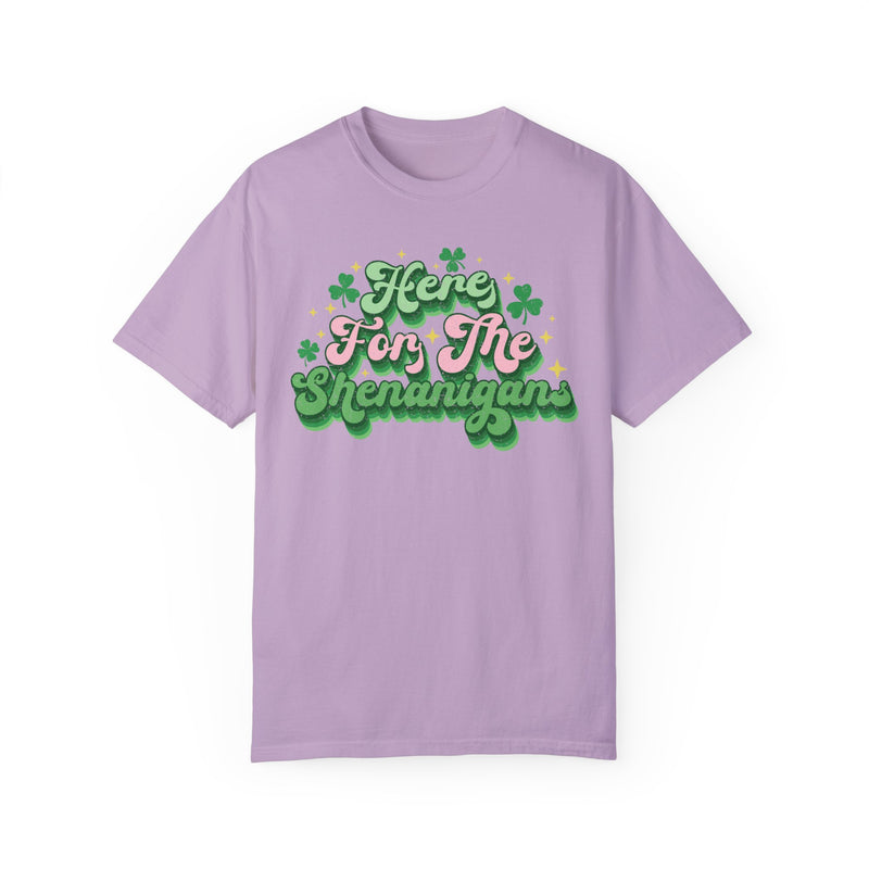 Here for the Shenanigans Unisex Garment-Dyed T-shirt