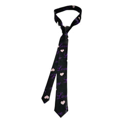 Silk Necktie Colorful Heart Print