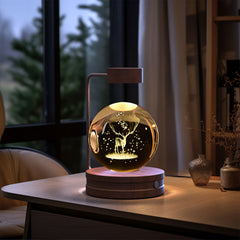 Crystal Ball Indoor Bedside Light with USB Power