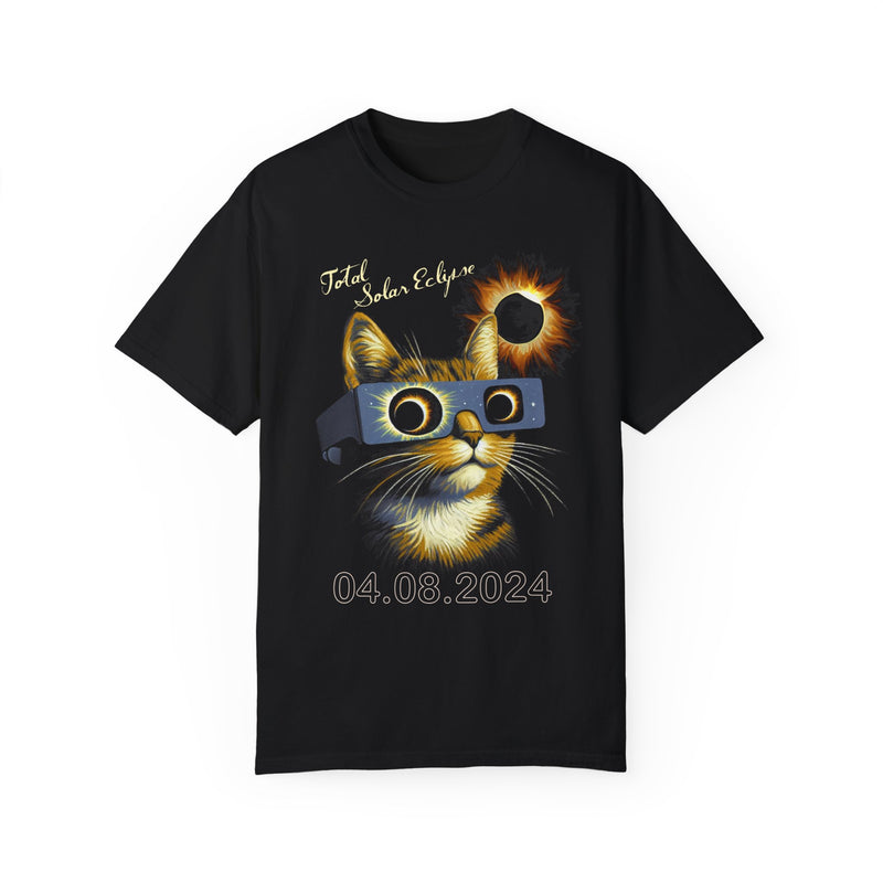 Cat Solar Eclipse  Garment-Dyed T-shirt