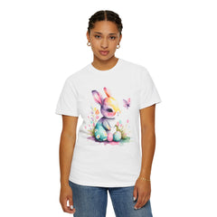 Watercolor Easter Bunny Garment-Dyed T-shirt