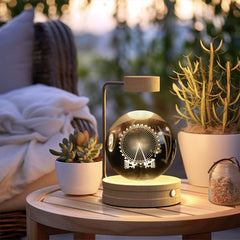 Crystal Ball Indoor Bedside Light with USB Power