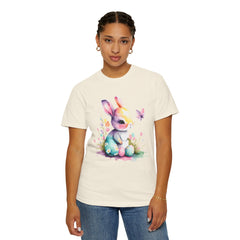 Watercolor Easter Bunny Garment-Dyed T-shirt