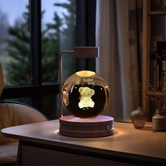 Crystal Ball Indoor Bedside Light with USB Power