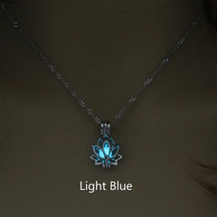 Luminous Glow In The Dark Lotus Flower Pendant