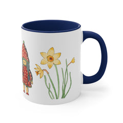 Spring Gnomes Accent Coffee Mug, 11oz