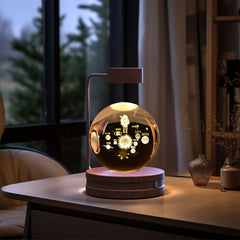 Crystal Ball Indoor Bedside Light with USB Power