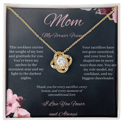 Mom -My Forever Friend  - love knot necklace