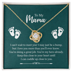 To my mama - I can't wait to meet you Love Knot Necklace