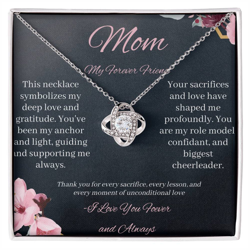 Copy of Mom -My Forever Friend  - love knot necklace