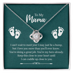 To my mama - I can't wait to meet you Love Knot Necklace