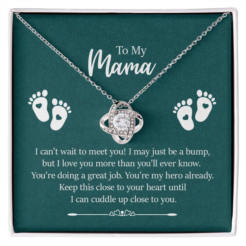 To my mama - I can't wait to meet you Love Knot Necklace