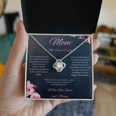 Mom -My Forever Friend  - love knot necklace