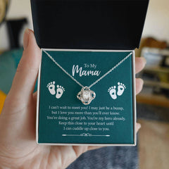 To my mama - I can't wait to meet you Love Knot Necklace