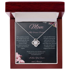 Mom -My Forever Friend  - love knot necklace