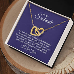 To My Soulmate - the way you make me feel is hard to explain Interlock Heart Necklace