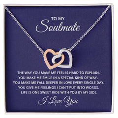 To My Soulmate - the way you make me feel is hard to explain Interlock Heart Necklace