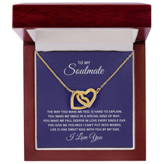 To My Soulmate - the way you make me feel is hard to explain Interlock Heart Necklace