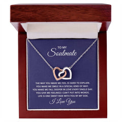 To My Soulmate - the way you make me feel is hard to explain Interlock Heart Necklace