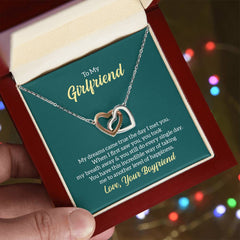 To my girlfriend - my dreams came true Interlock Heart Necklace