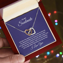 To My Soulmate - the way you make me feel is hard to explain Interlock Heart Necklace