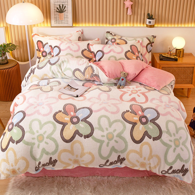 Coral Fleece Duvet Cover Only  Flannel