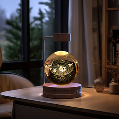 Crystal Ball Indoor Bedside Light with USB Power