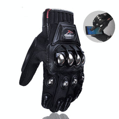 Protective Motorcycle Riding Gloves With Touch Sensitive fingers