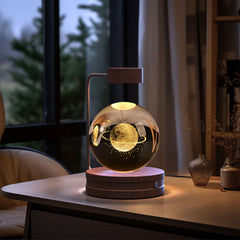 Crystal Ball Indoor Bedside Light with USB Power