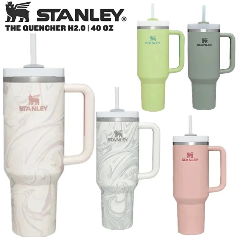 Stanley Tumbler with Handle Straw Lid Stainless Steel 30oz/40oz Vacuum Insulated Car Mug Double Wall Thermal Iced Travel Cup