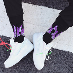 Contrast Flames Socks