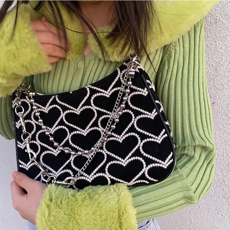 Heart Pattern Shoulder Bag