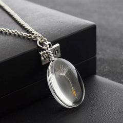 Real Natural Dandelion Seed Pendant Necklace