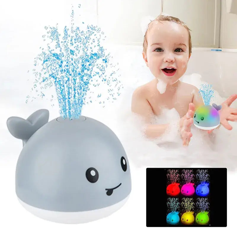 Baby Toddler Infant Light Up Bath Toys Whale Sprinkler Bathtub Toys