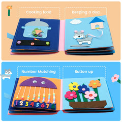 Washable Montessori Toddlers Busy Board  Cloth Book Early Learning Education